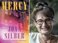 Joan Silber and the cover to her novel “Mercy.”