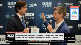 Matt Bird interviews Michael Sheldrick at ESG News live event studio during Climate Week NYC